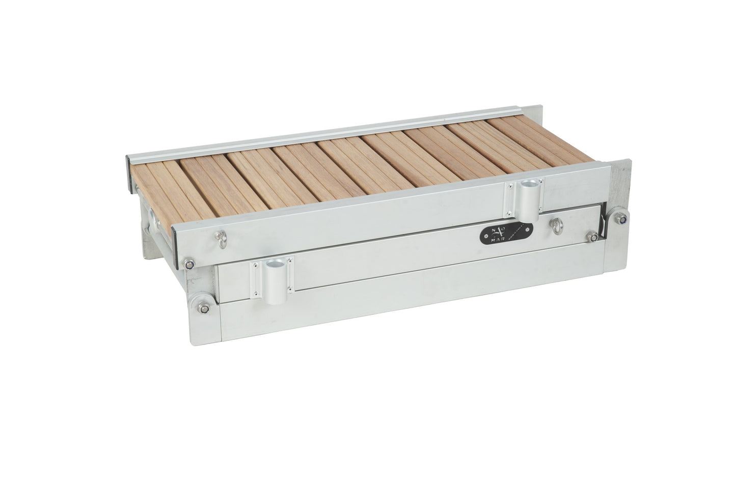 Passerella "Classic", alu-teak (iroko), pieghevole in 3 pezzi