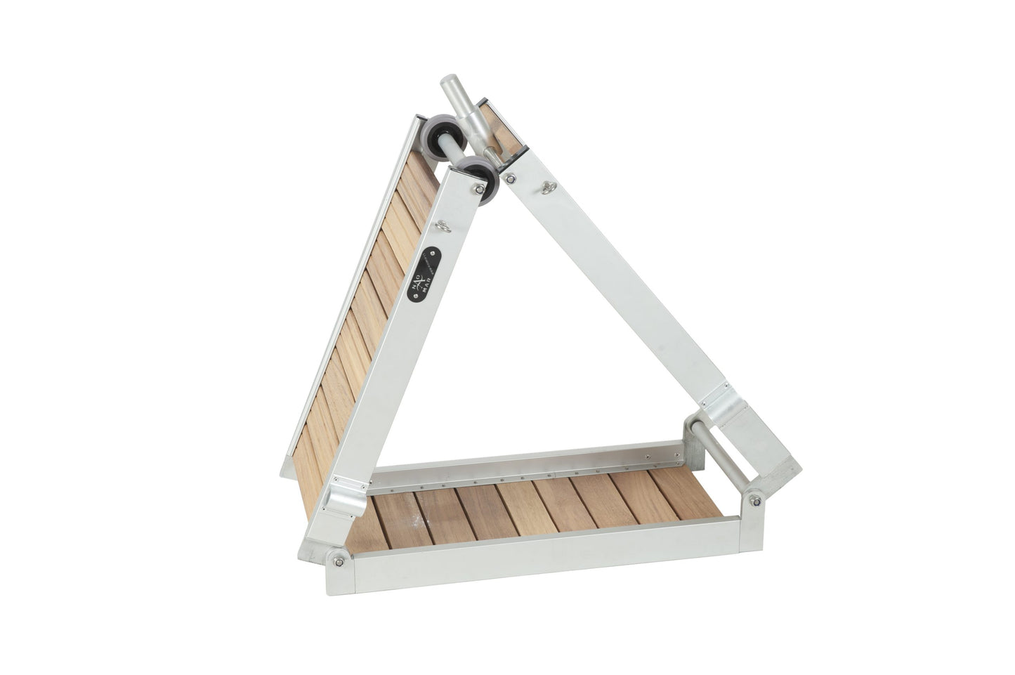 Passerella "Classic", alu-teak (iroko), pieghevole in 3 pezzi