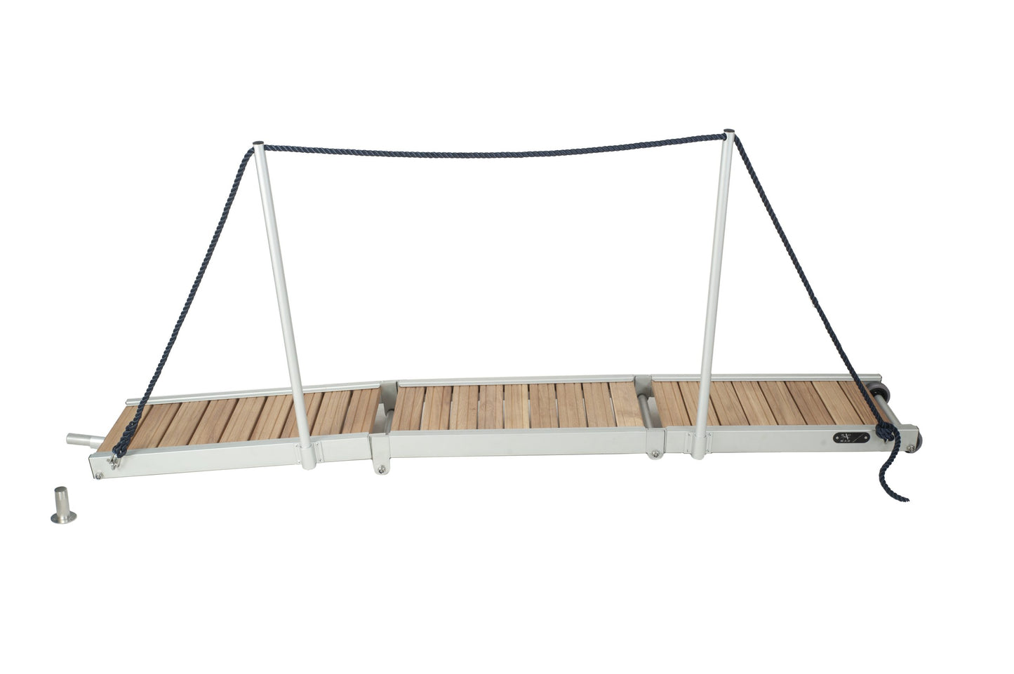Passerella "Light", alu-iroko, pieghevole in 3 pezzi
