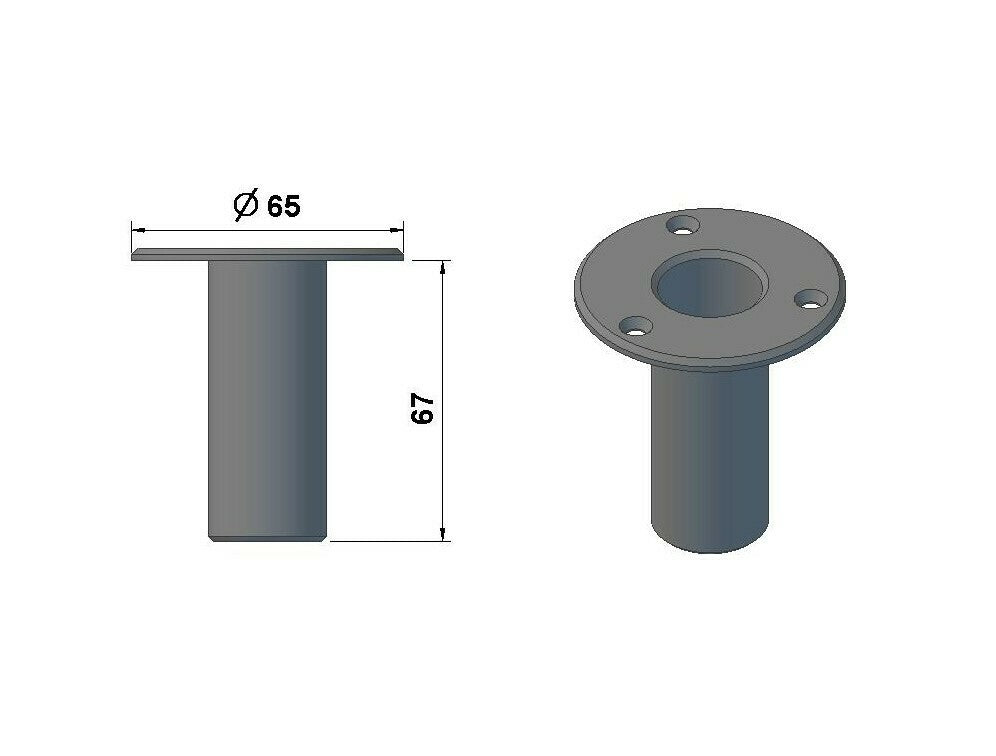 Bicchiere inox ad incasso per passerella